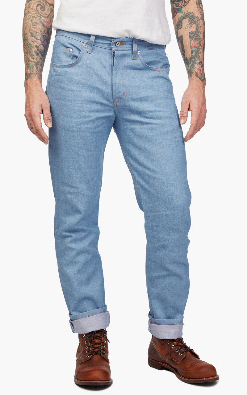 Naked & Famous Denim Weird Guy Sakura Sky Selvedge