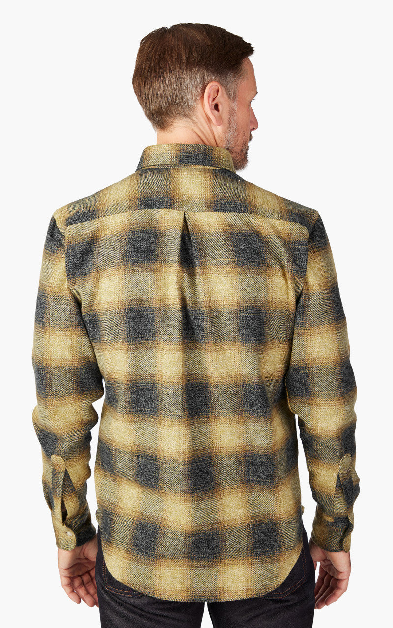 Naked & Famous Denim Easy Shirt Tweedy Cotton Vintage Brushed Yellow