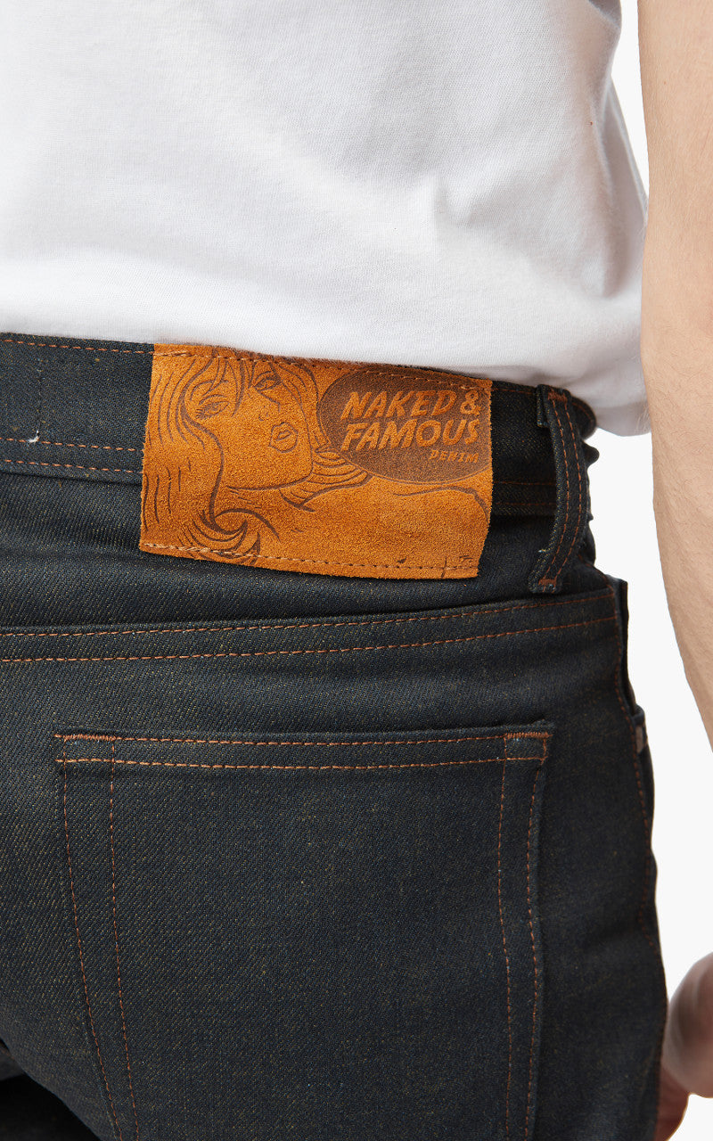 Naked & Famous Denim Weird Guy Catechu Selvedge Denim 12oz