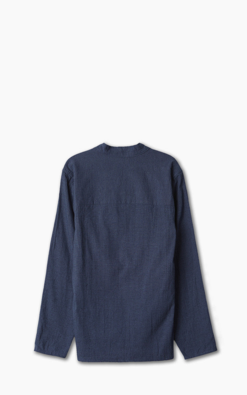 Naked & Famous Denim Kimono Shirt Linen Cotton Nep Navy