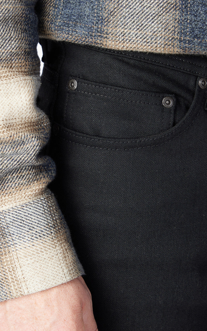 Naked & Famous Denim Weird Guy Denim All Black Comfort Stretch 14oz