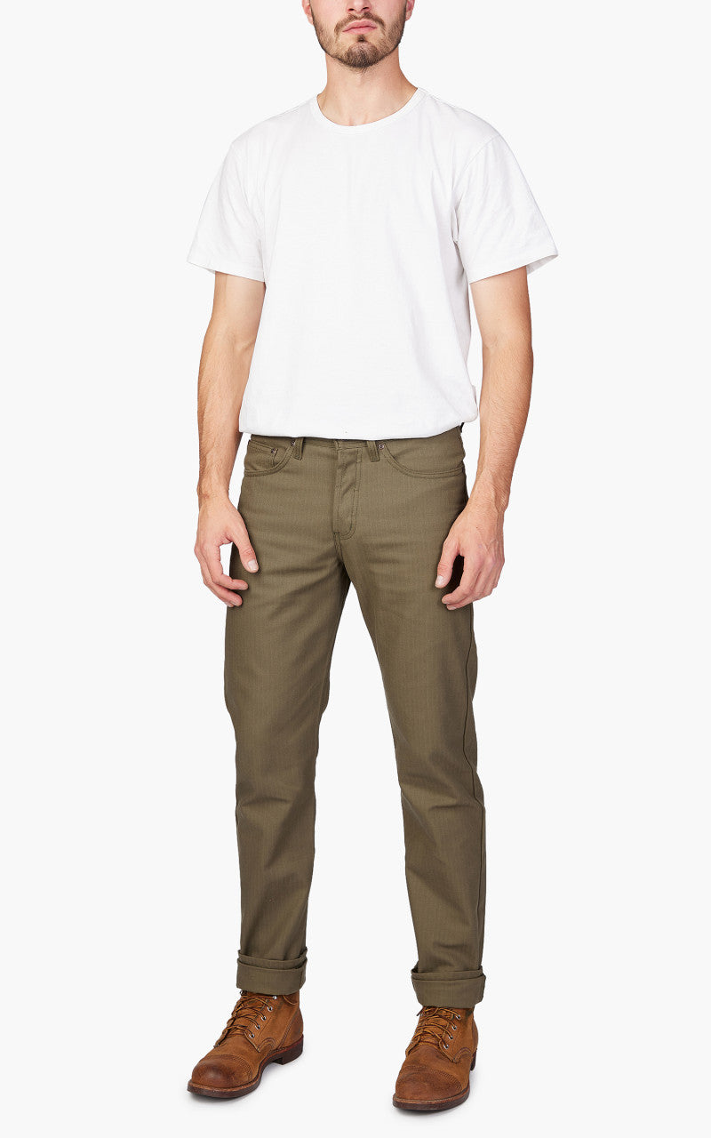 Naked & Famous Denim Weird Guy Army HBT Olive Drab
