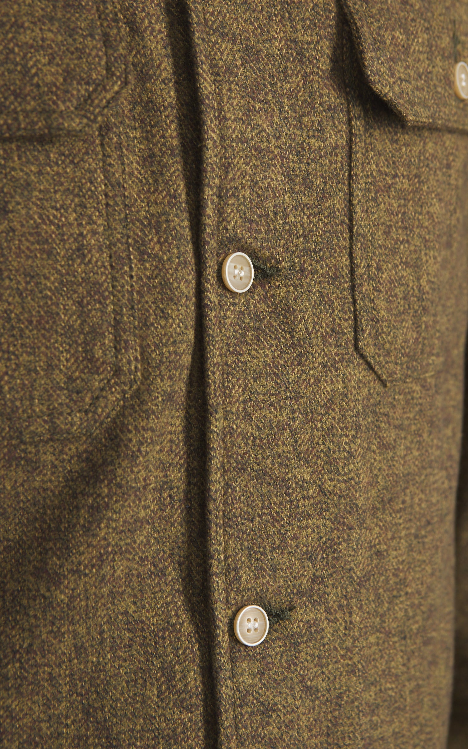 Naked & Famous Denim Work Shirt Herringbone Triple Twist Forest