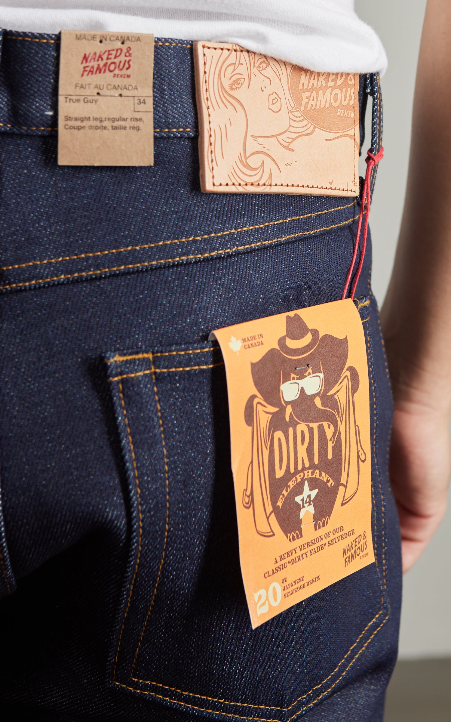 Naked & Famous Denim True Guy Elephant 14 - Dirty Elephant Selvedge Indigo 20oz