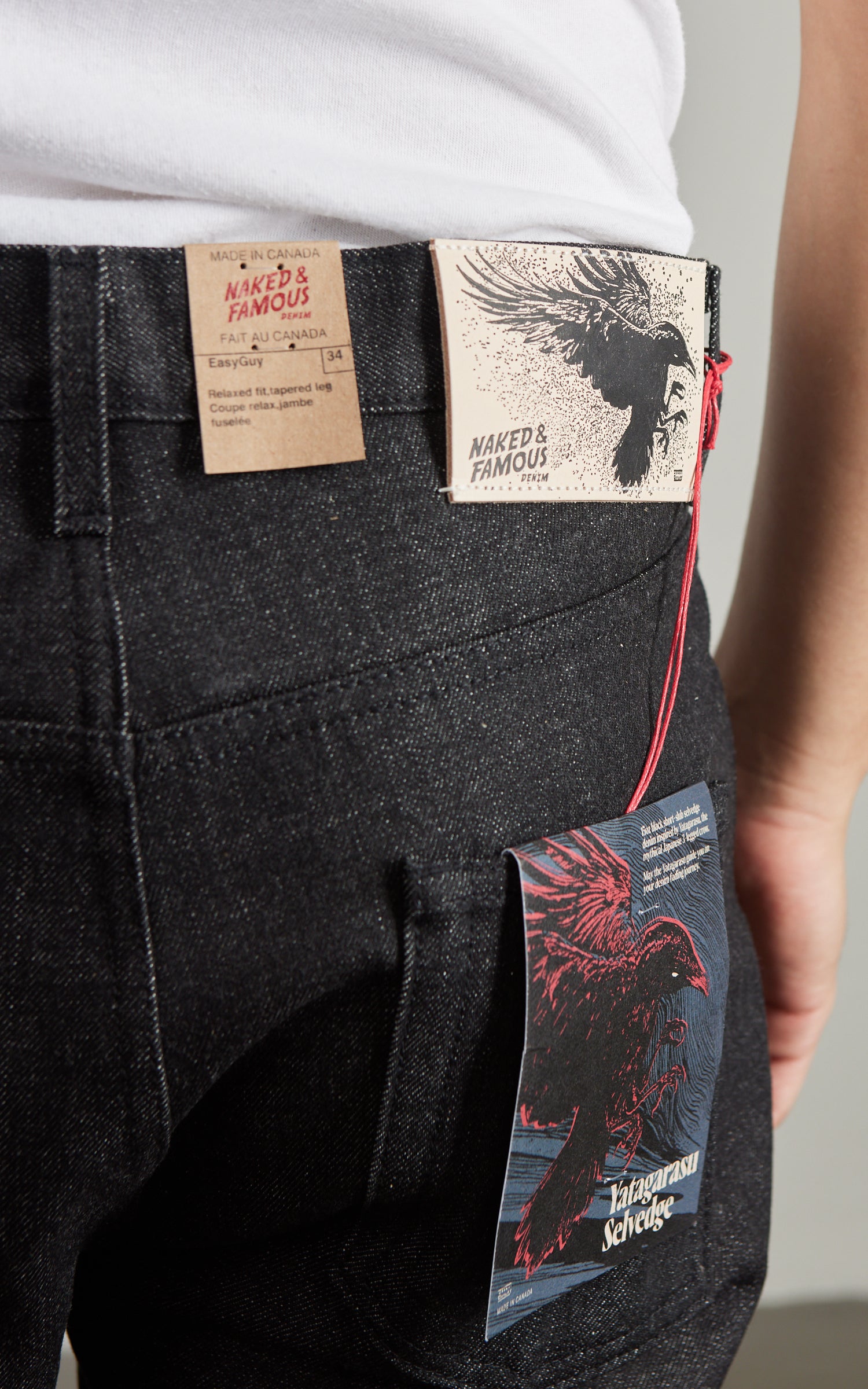 Naked & Famous Denim Easy Guy Yatagarasu Selvedge Black 15oz