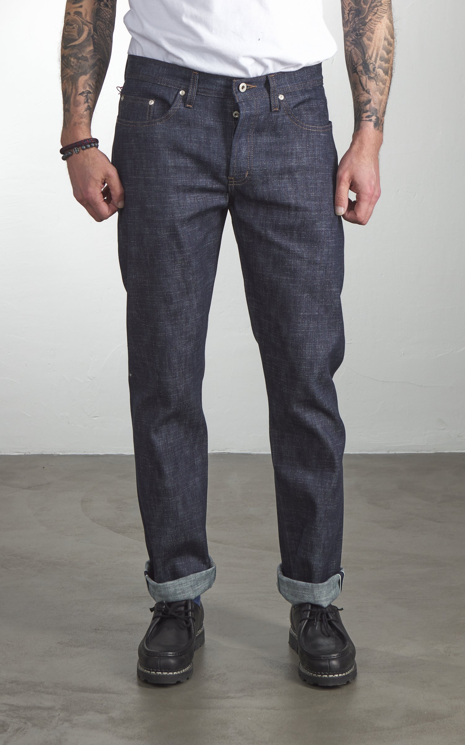 Naked & Famous Denim Weird Guy Greencast Stretch Selvedge Indigo 12.5oz