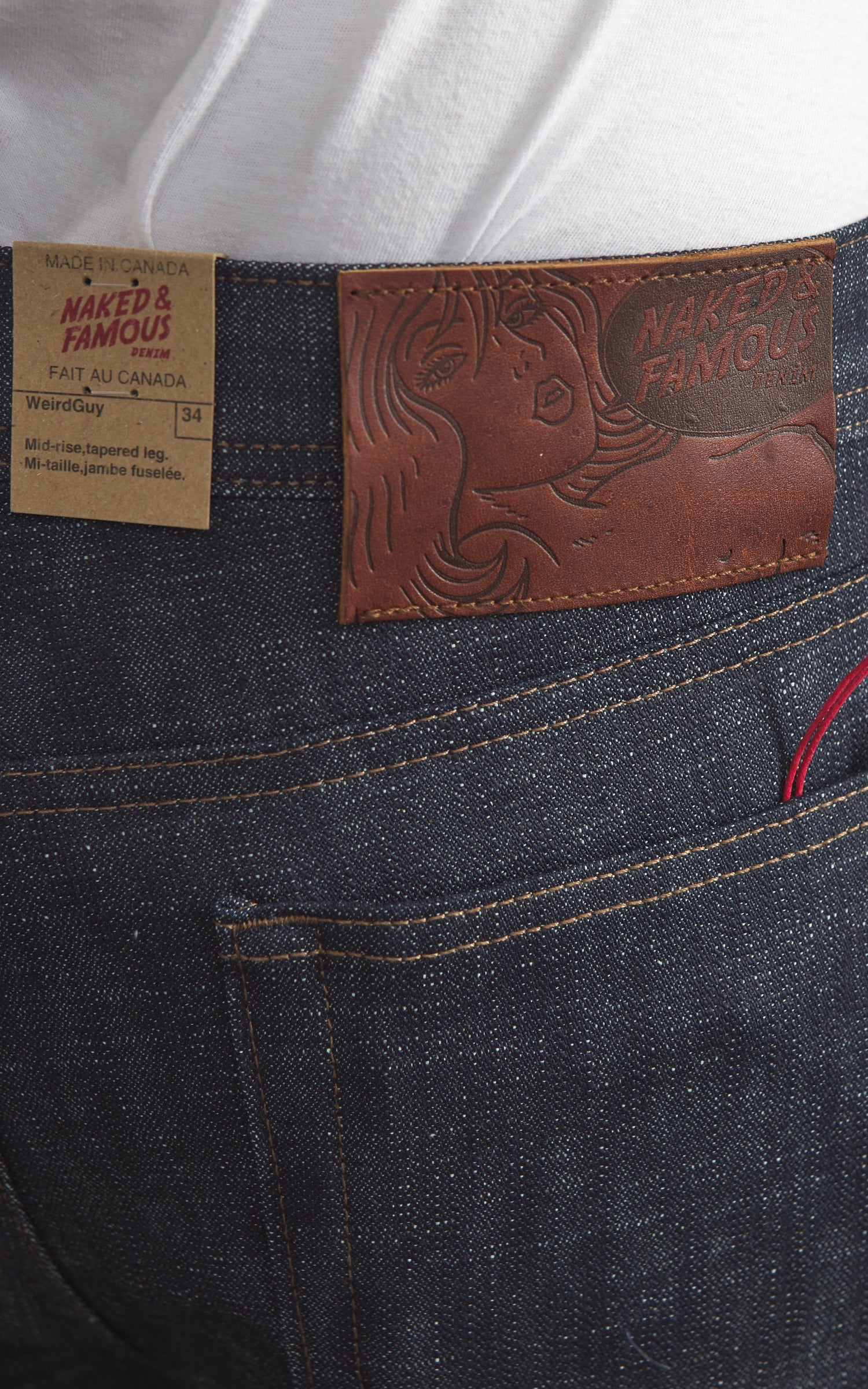 Naked & Famous Denim Weird Guy Greencast Stretch Selvedge Indigo 12.5oz