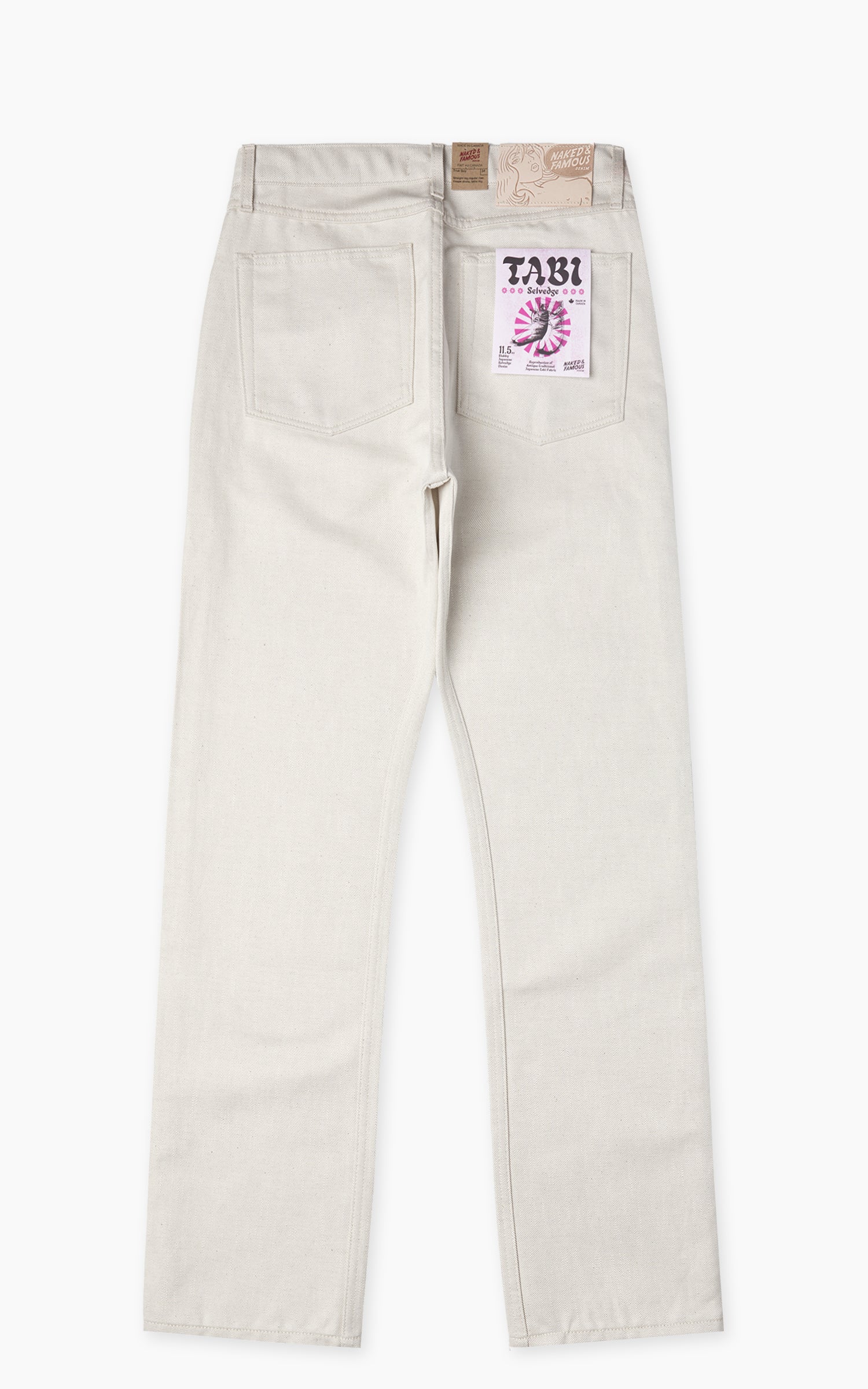 Naked & Famous Denim True Guy Tabi Selvedge Off White 11.5oz