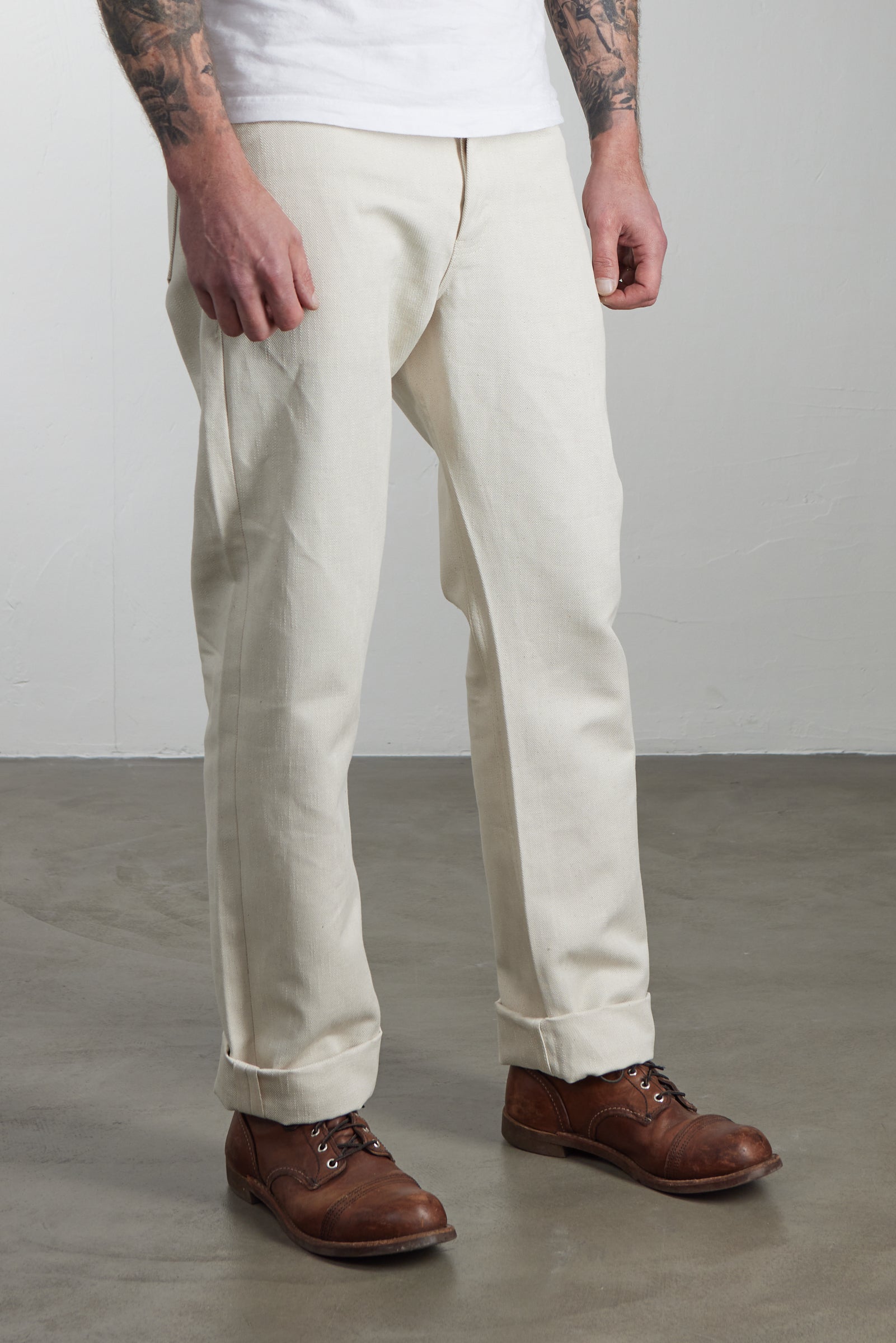 Naked & Famous Denim True Guy Tabi Selvedge Off White 11.5oz