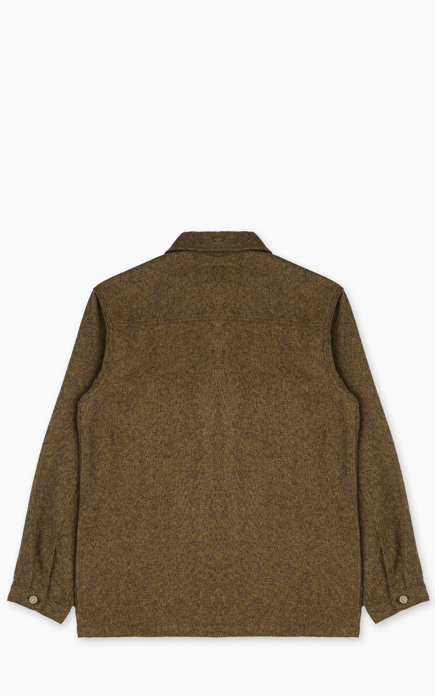 Naked & Famous Denim Work Shirt Herringbone Triple Twist Forest