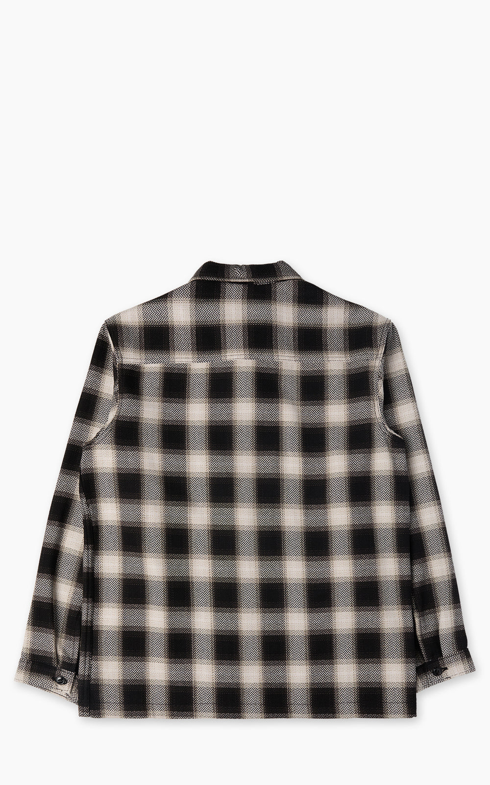 Naked & Famous Work Shirt Trippy Ombre Plaid Ivory