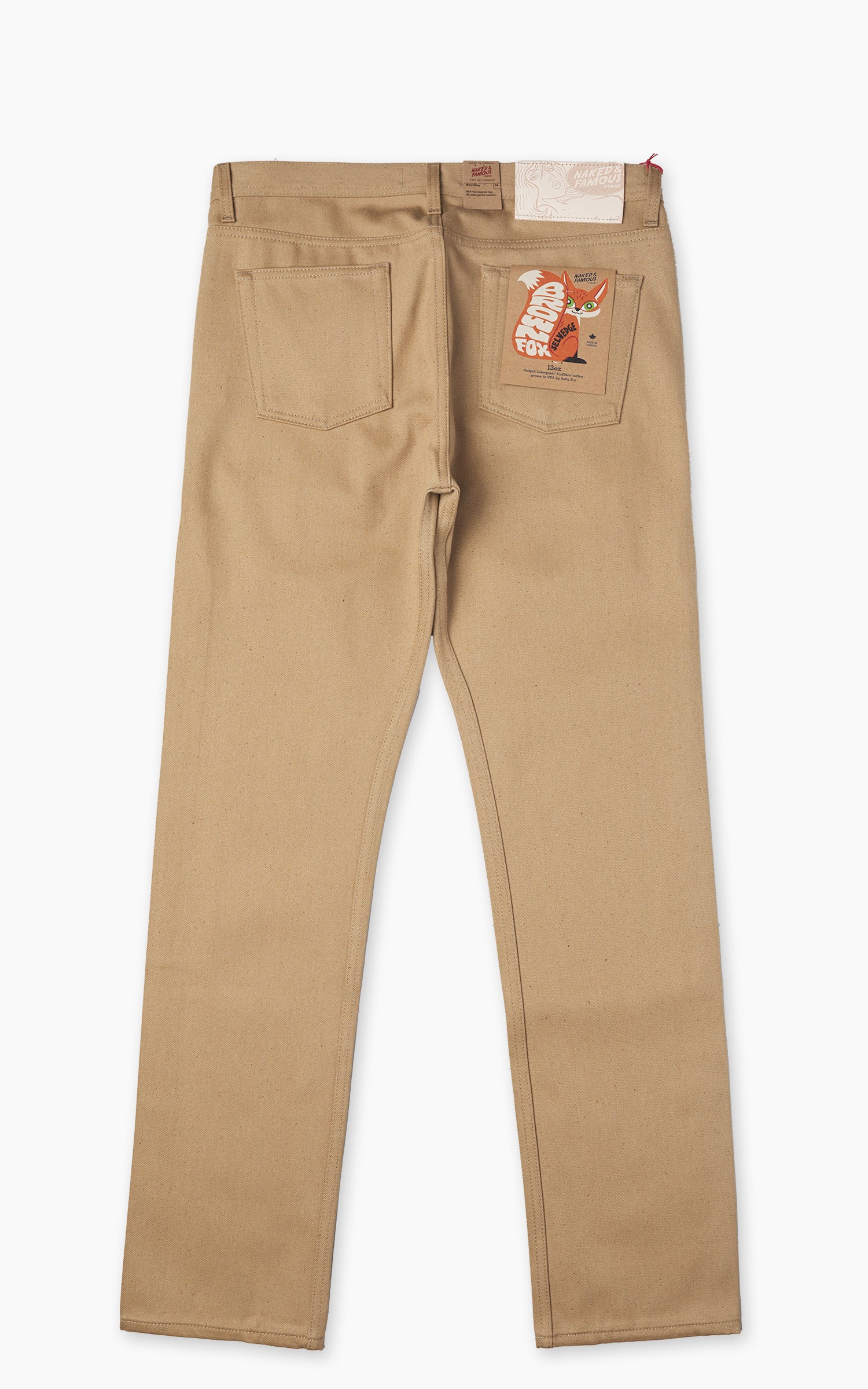 Naked & Famous Denim Weird Guy Brown Fox Selvedge Brown 13oz
