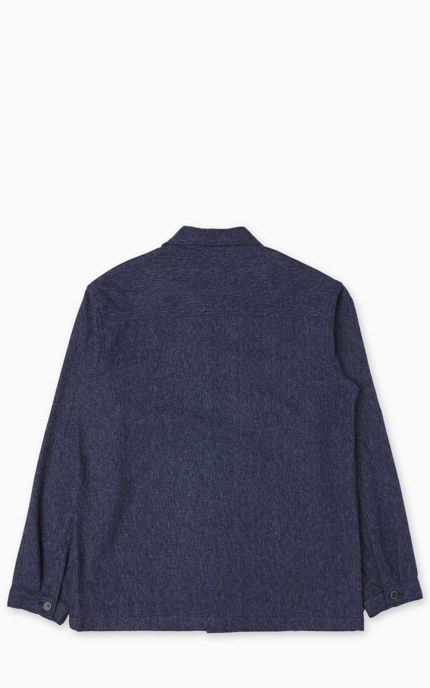 Naked & Famous Denim Work Shirt Herringbone Triple Twist Indigo