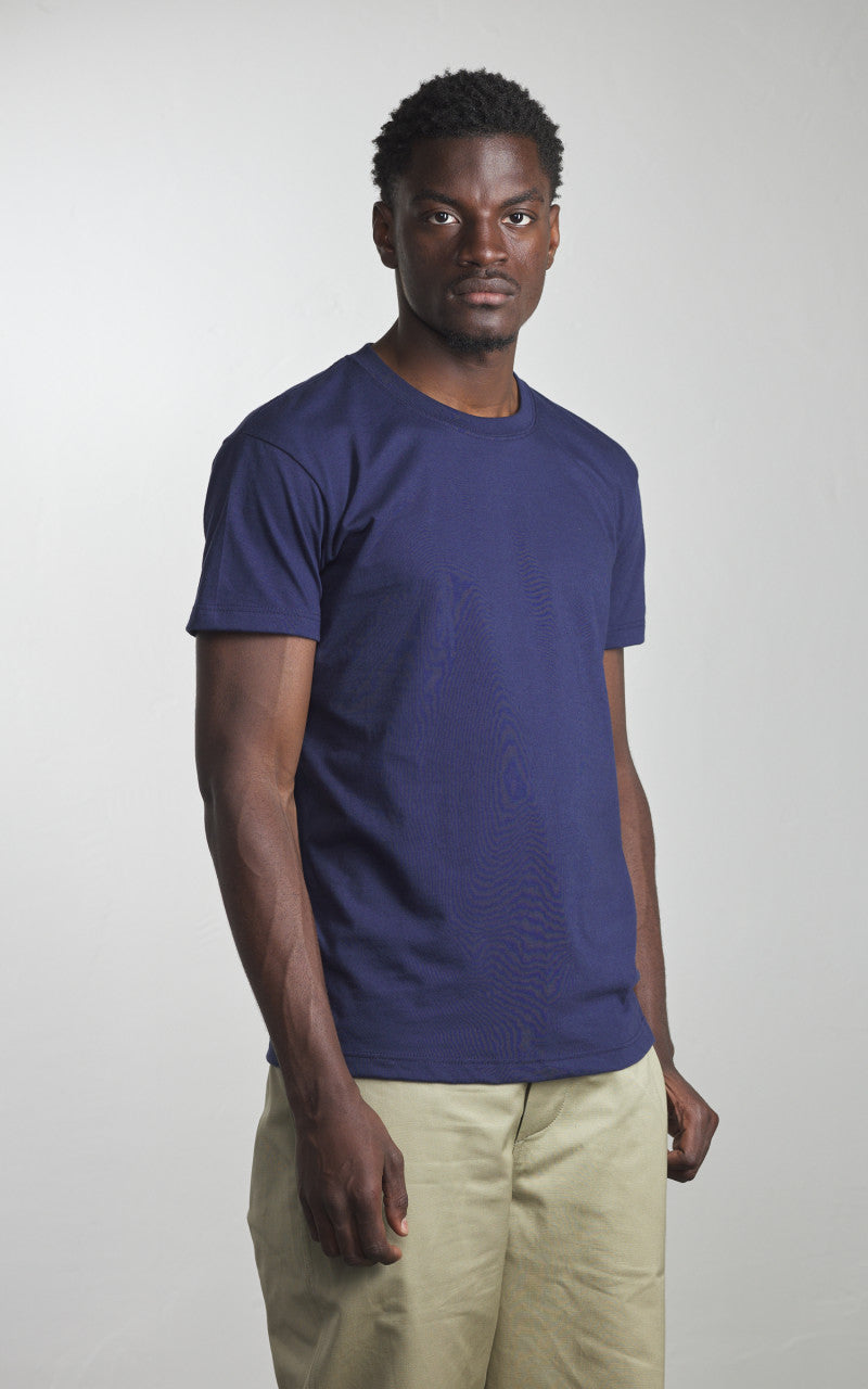 Naked & Famous Denim Circular Knit T-Shirt Solid Navy