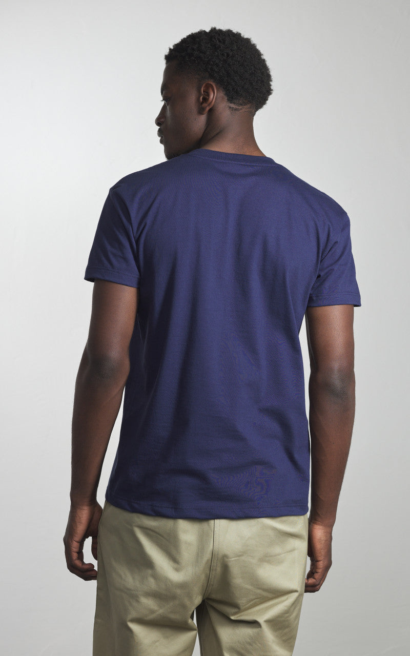 Naked & Famous Denim Circular Knit T-Shirt Solid Navy