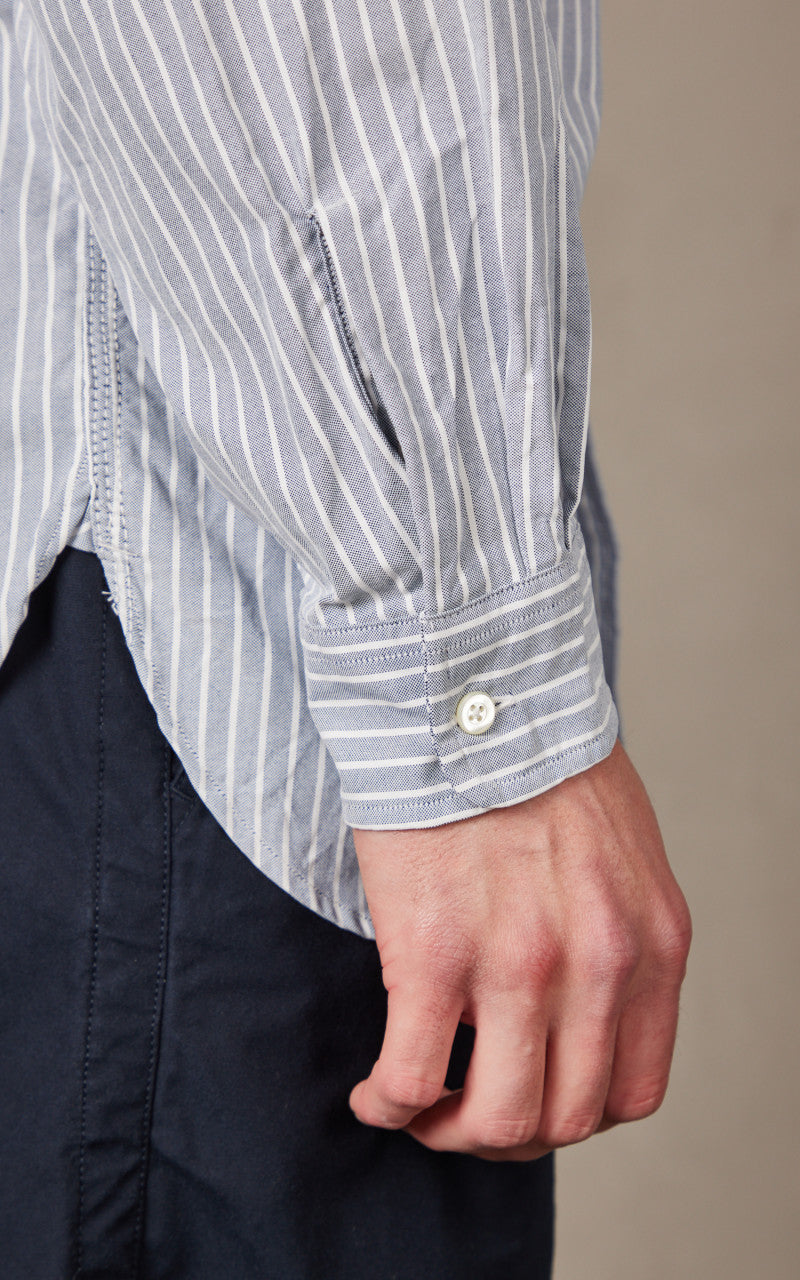 Nanamica Button Down Stripe Wind Shirt Navy