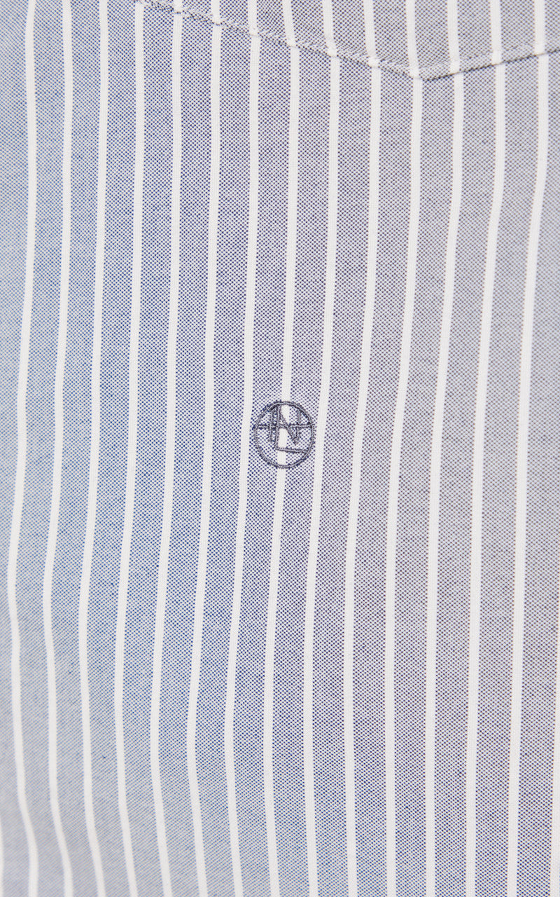 Nanamica Button Down Stripe Wind Shirt Navy