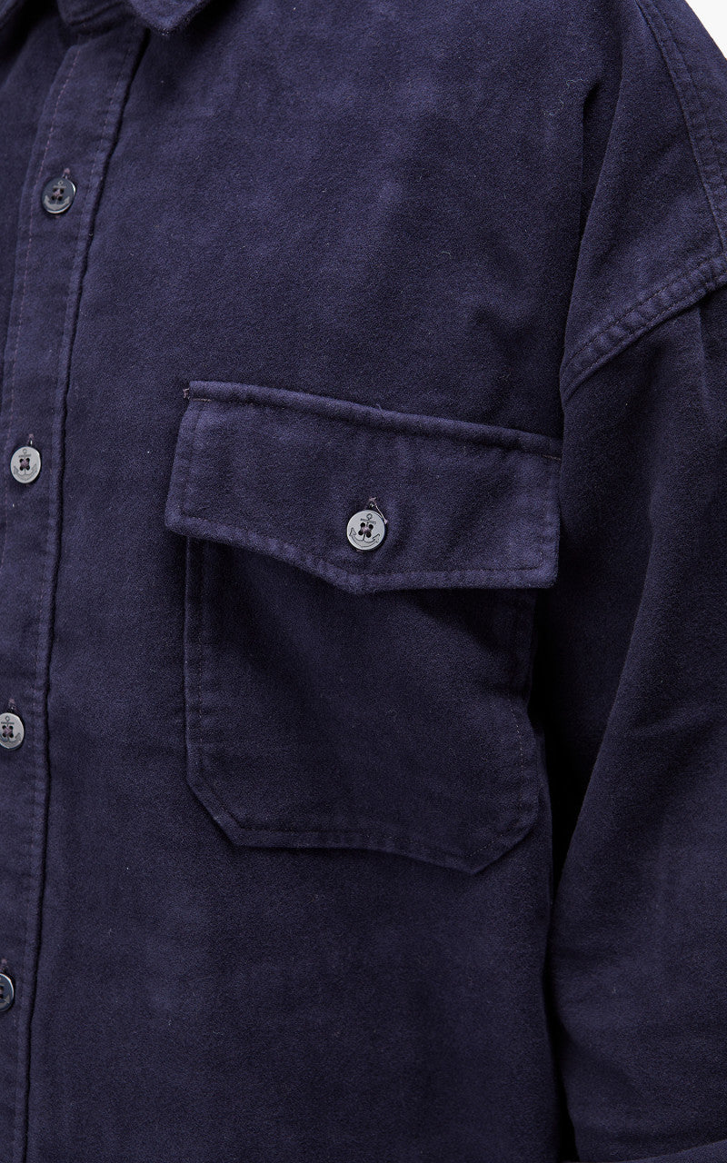 Nanamica Flannel CPO Shirt Jacket Navy