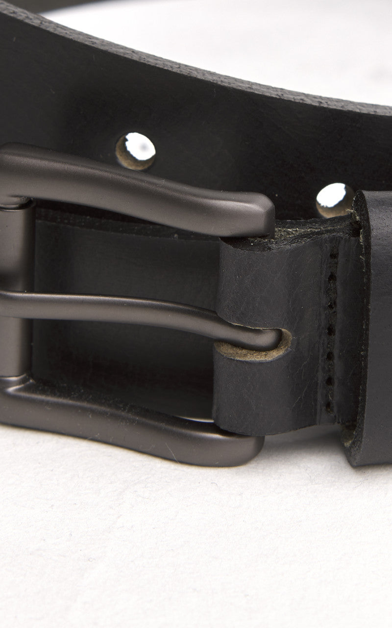 Naked & Famous Denim Buffalo Belt Leather Black