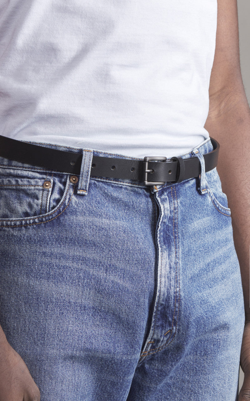 Naked & Famous Denim Buffalo Belt Leather Black