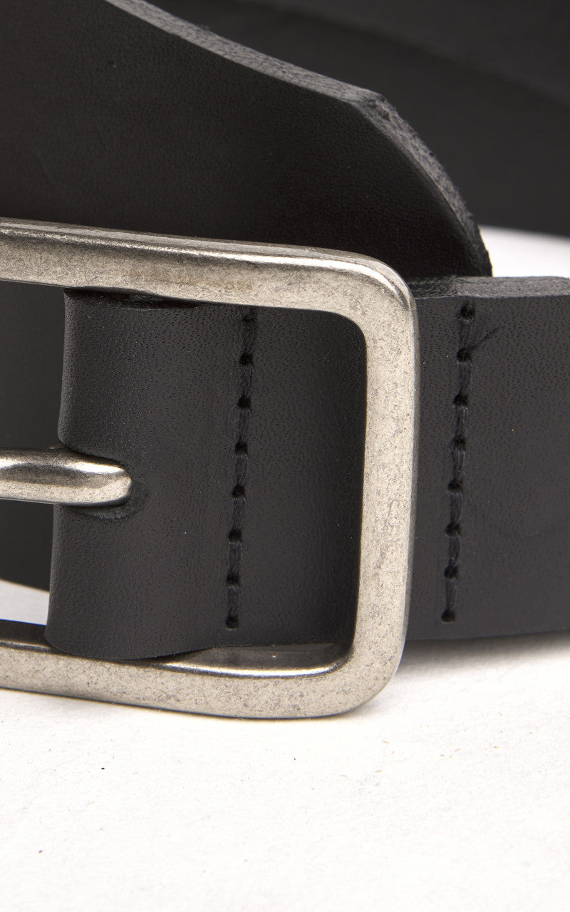 Naked & Famous Denim Thick Belt Bovine Leather 7mm Black