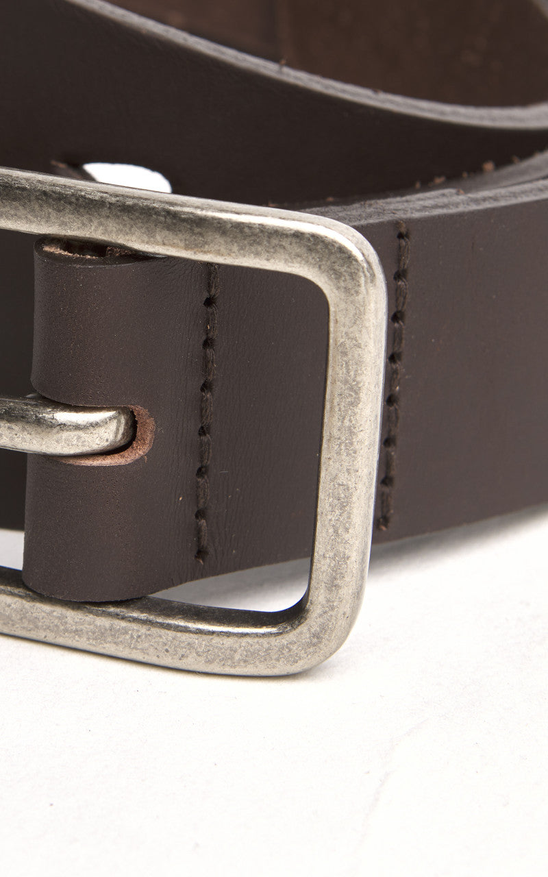 Naked & Famous Denim Thick Belt Bovine Leather 7mm Brown