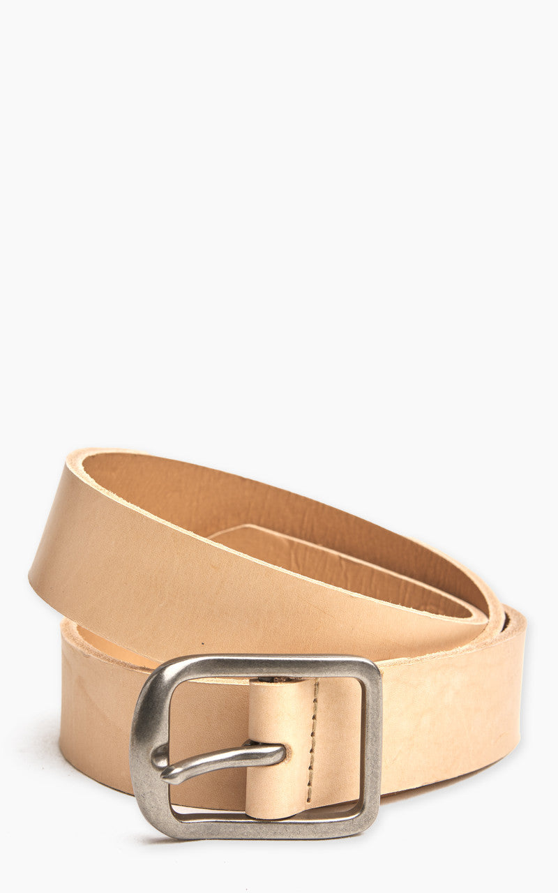 Naked & Famous Denim Thick Belt Bovine Leather 7mm Natural Tan display picture 1