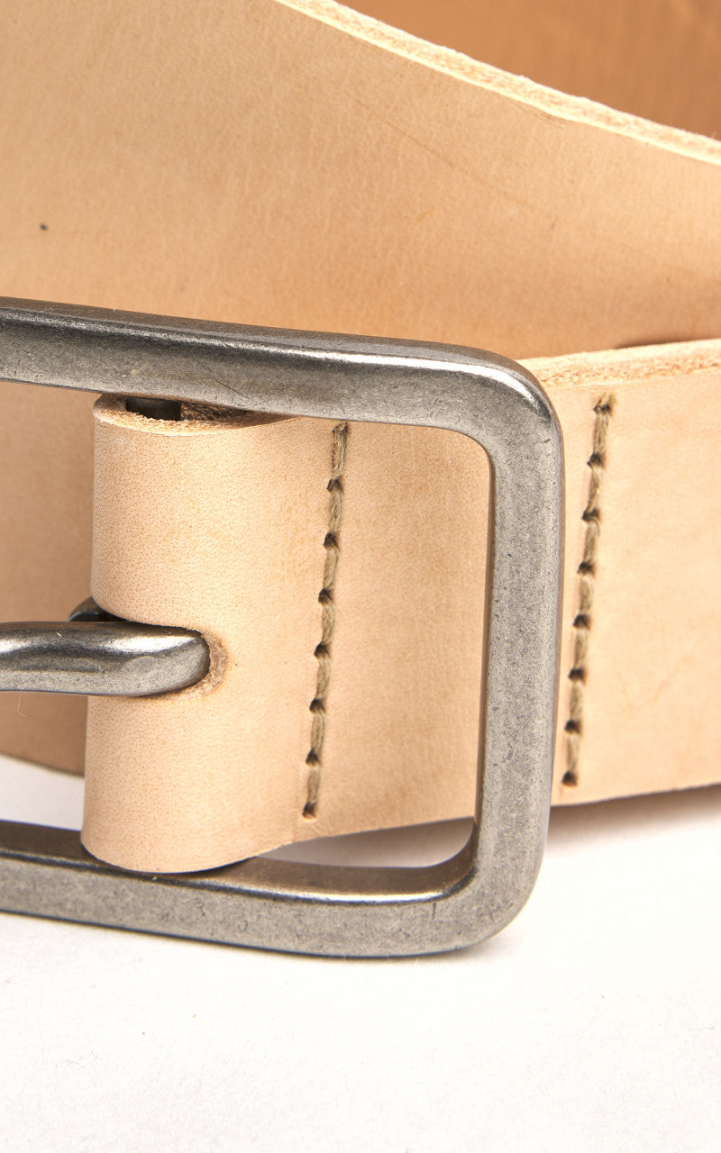 Naked & Famous Denim Thick Belt Bovine Leather 7mm Natural Tan