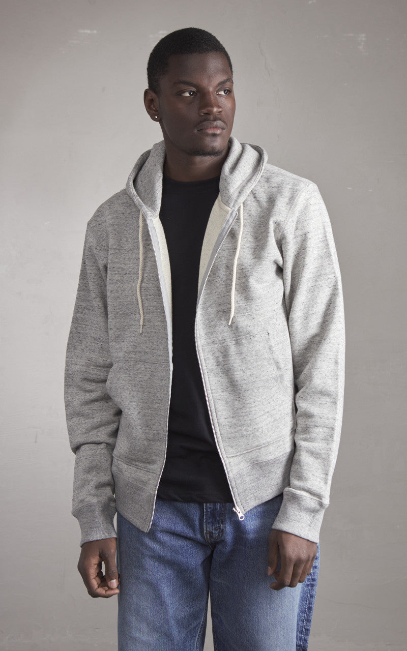 Naked & Famous Denim Zip Hoodie Heavyweight Terry Grey