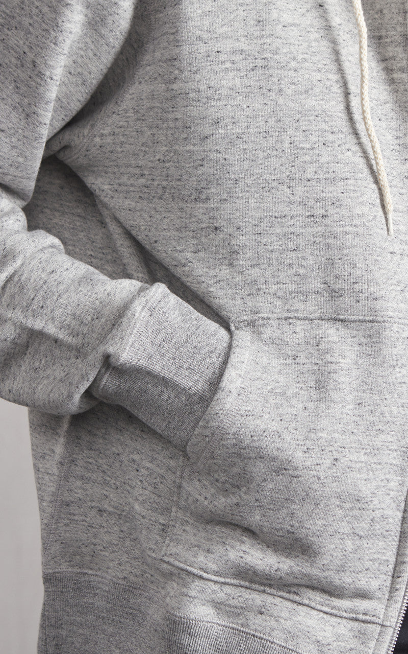 Naked & Famous Denim Zip Hoodie Heavyweight Terry Grey