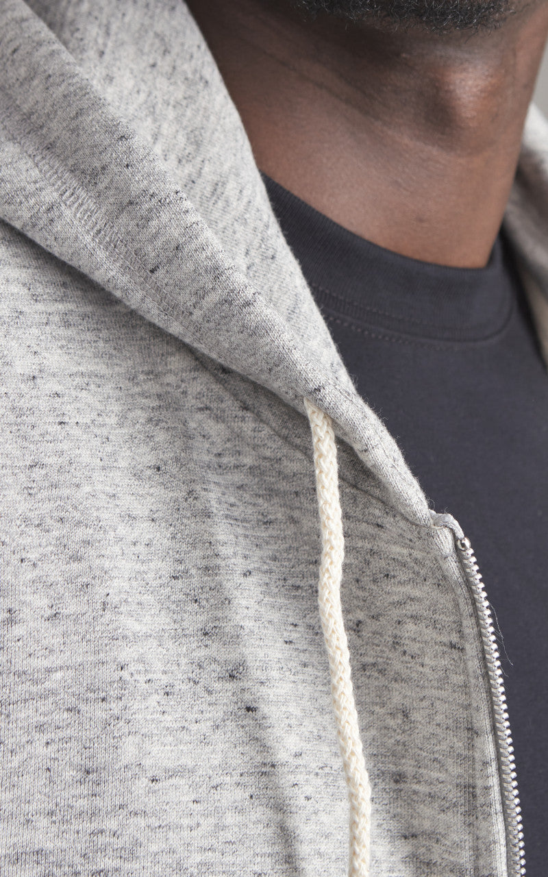 Naked & Famous Denim Zip Hoodie Heavyweight Terry Grey