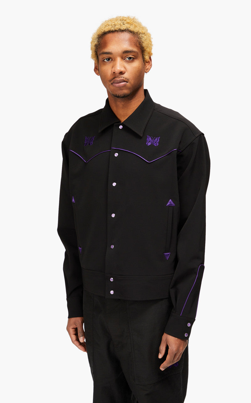 Needles Piping Cowboy Jacket Pe/Pu Double Cloth Black