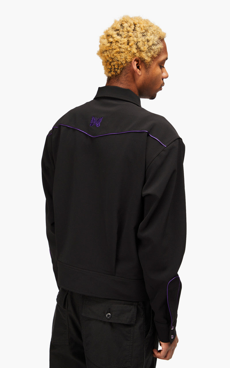 Needles Piping Cowboy Jacket Pe/Pu Double Cloth Black