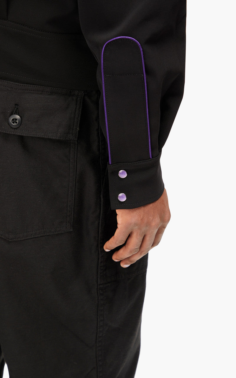 Needles Piping Cowboy Jacket Pe/Pu Double Cloth Black