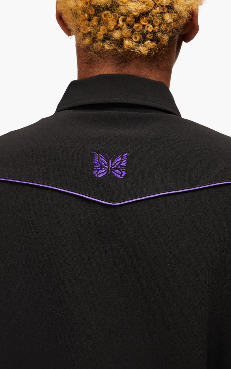 Needles Piping Cowboy Jacket Pe/Pu Double Cloth Black