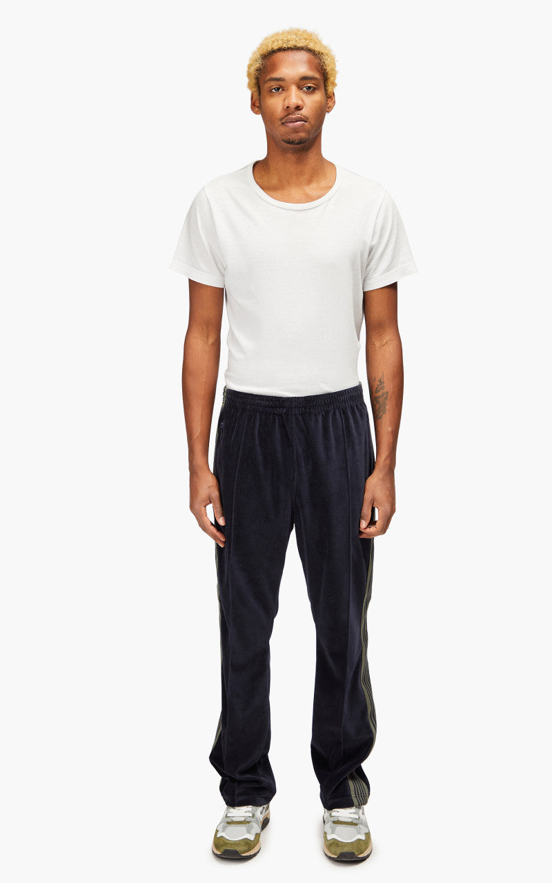 Needles Narrow Track Pant C/Pe Velour Navy