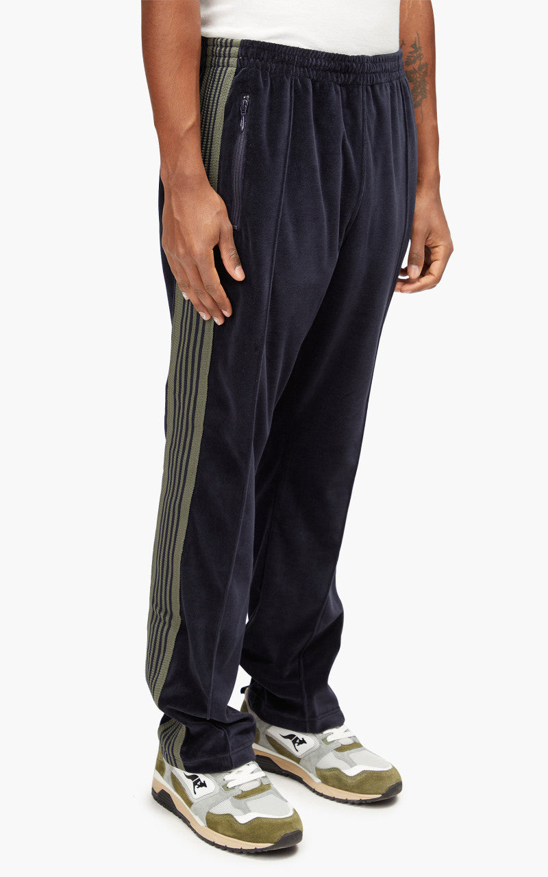 Needles Narrow Track Pant C/Pe Velour Navy