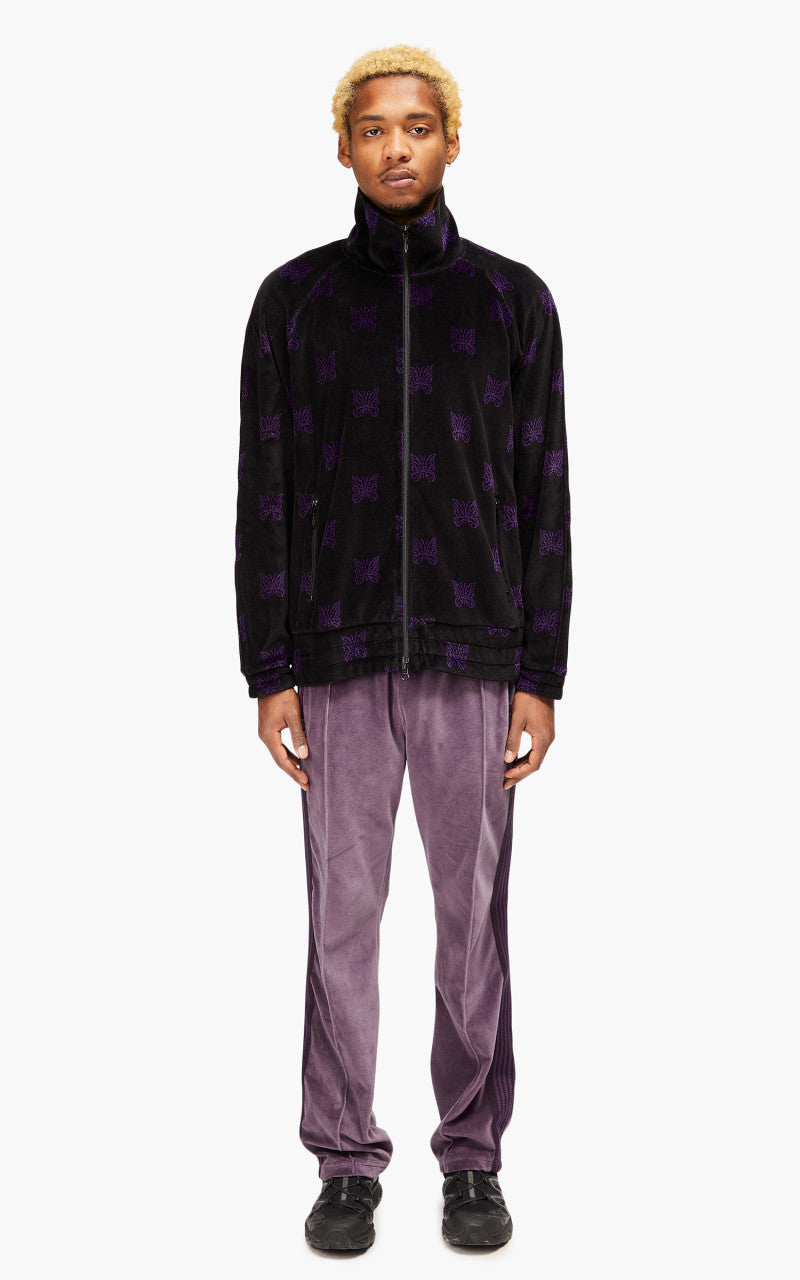Needles Track Jacket C/Pe Papillon Velour Black/Purple