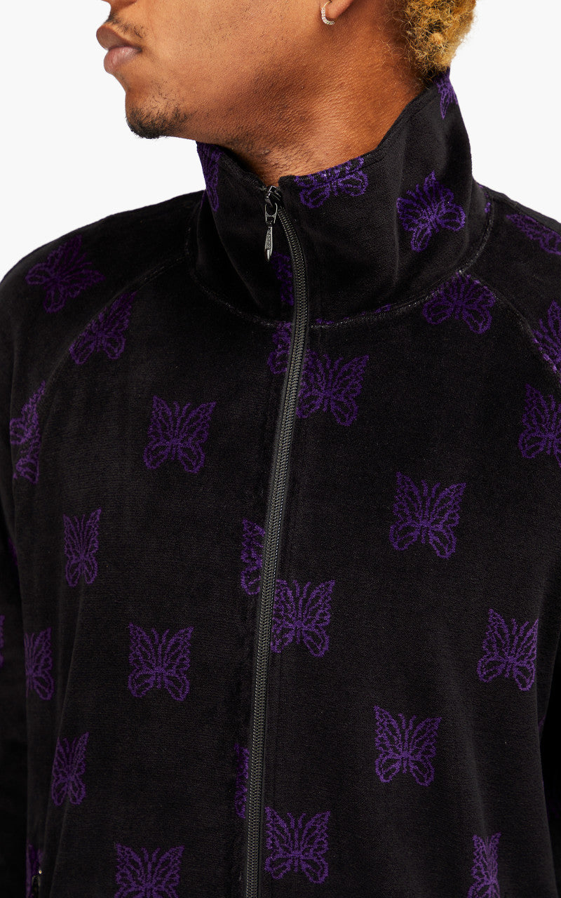 Needles Track Jacket C/Pe Papillon Velour Black/Purple