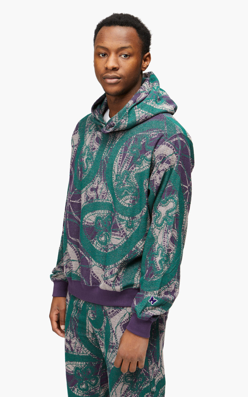 Needles Classic Hoodie Papillon Pile Jacquard Purple