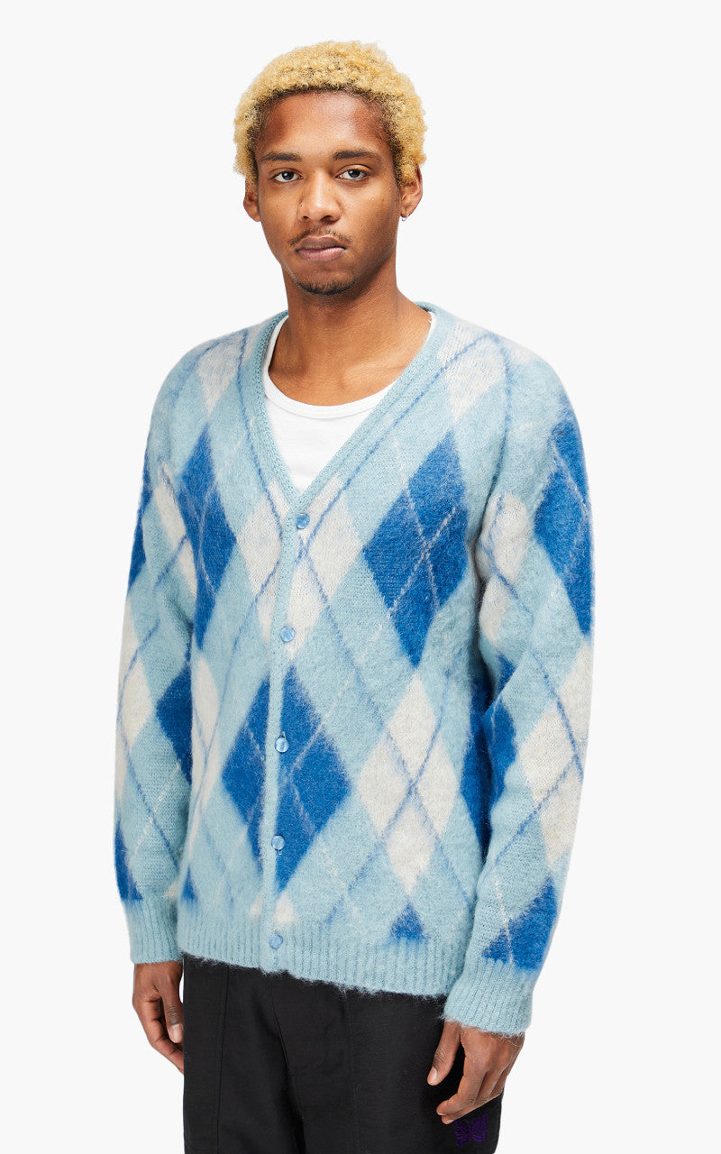 Needles Mohair Cardigan Argyle Lt. Blue