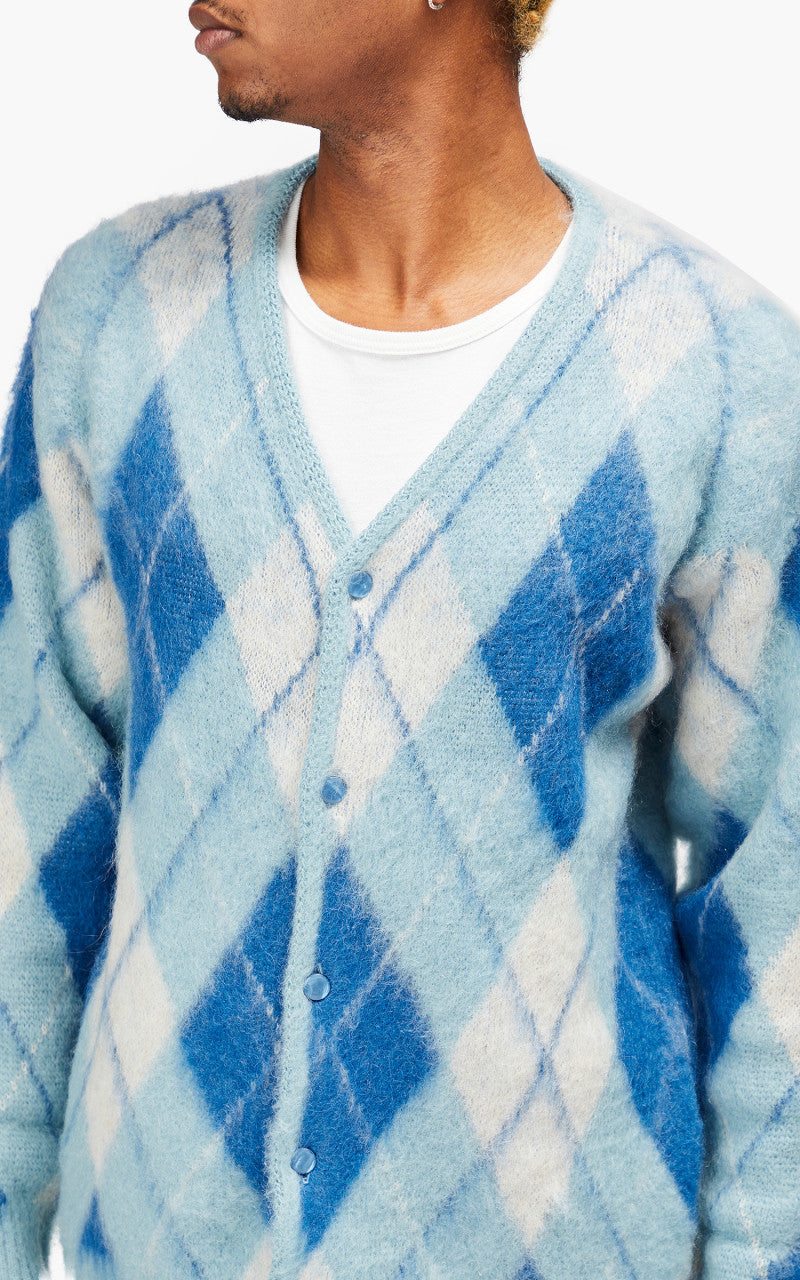 Needles Mohair Cardigan Argyle Lt. Blue