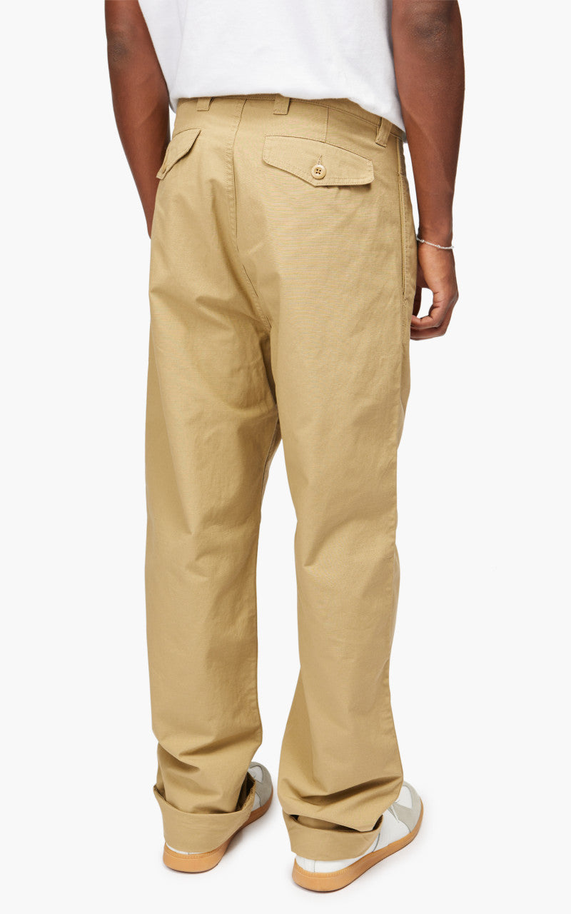 Nigel Cabourn Pleated Chino Cotton Ripstop Tan