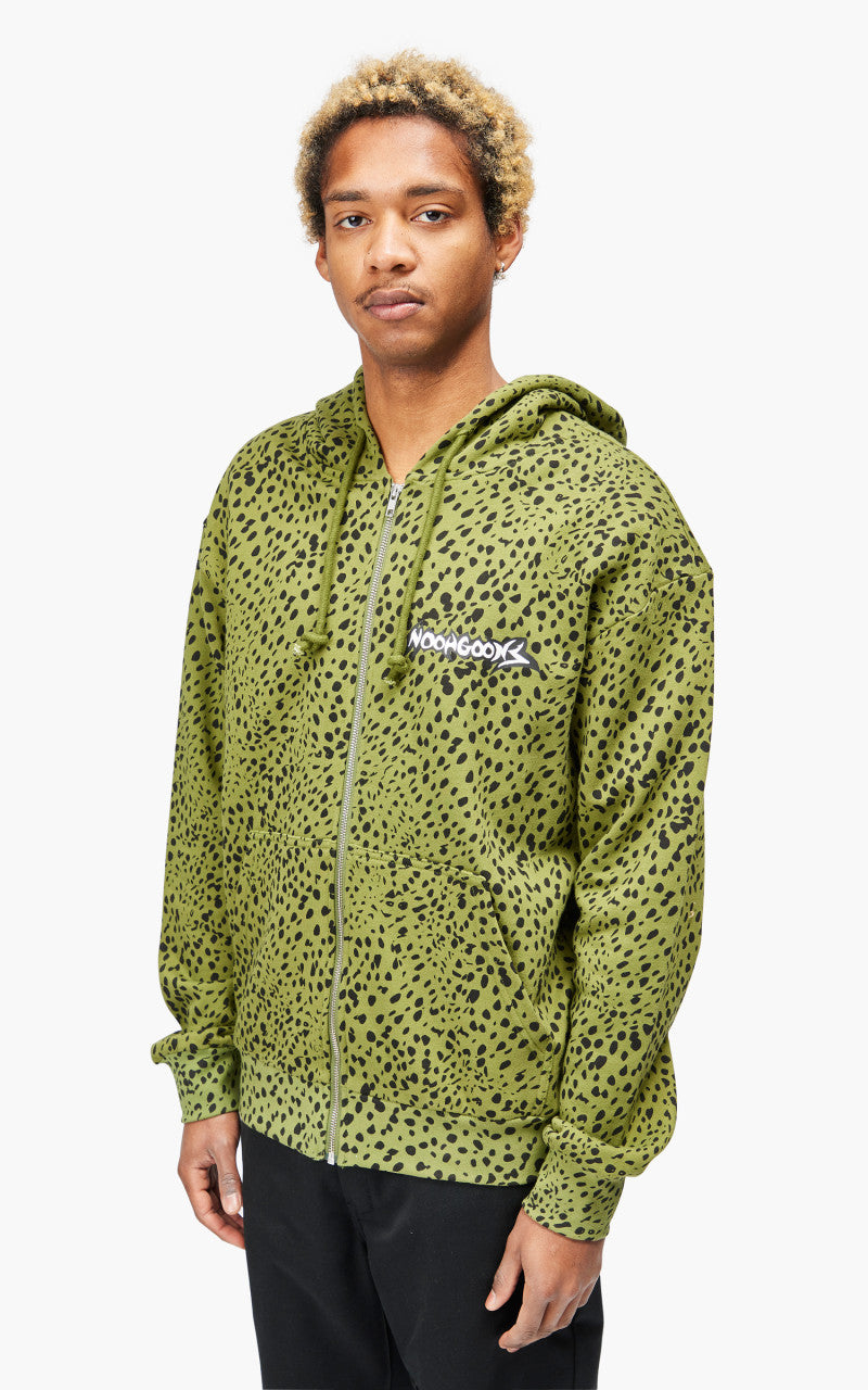 Noon Goons Chit Chat Zip Hoodie Green Leopard