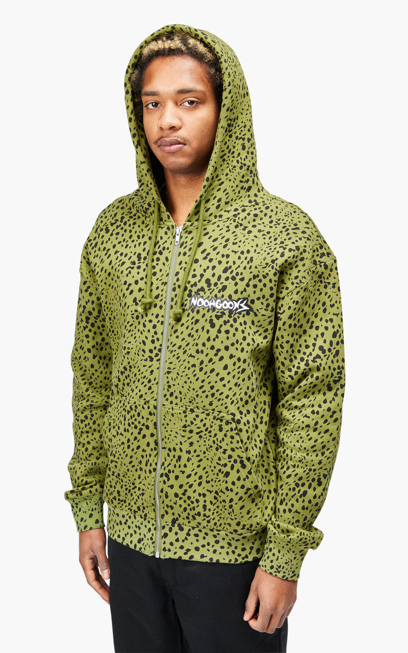 Noon Goons Chit Chat Zip Hoodie Green Leopard
