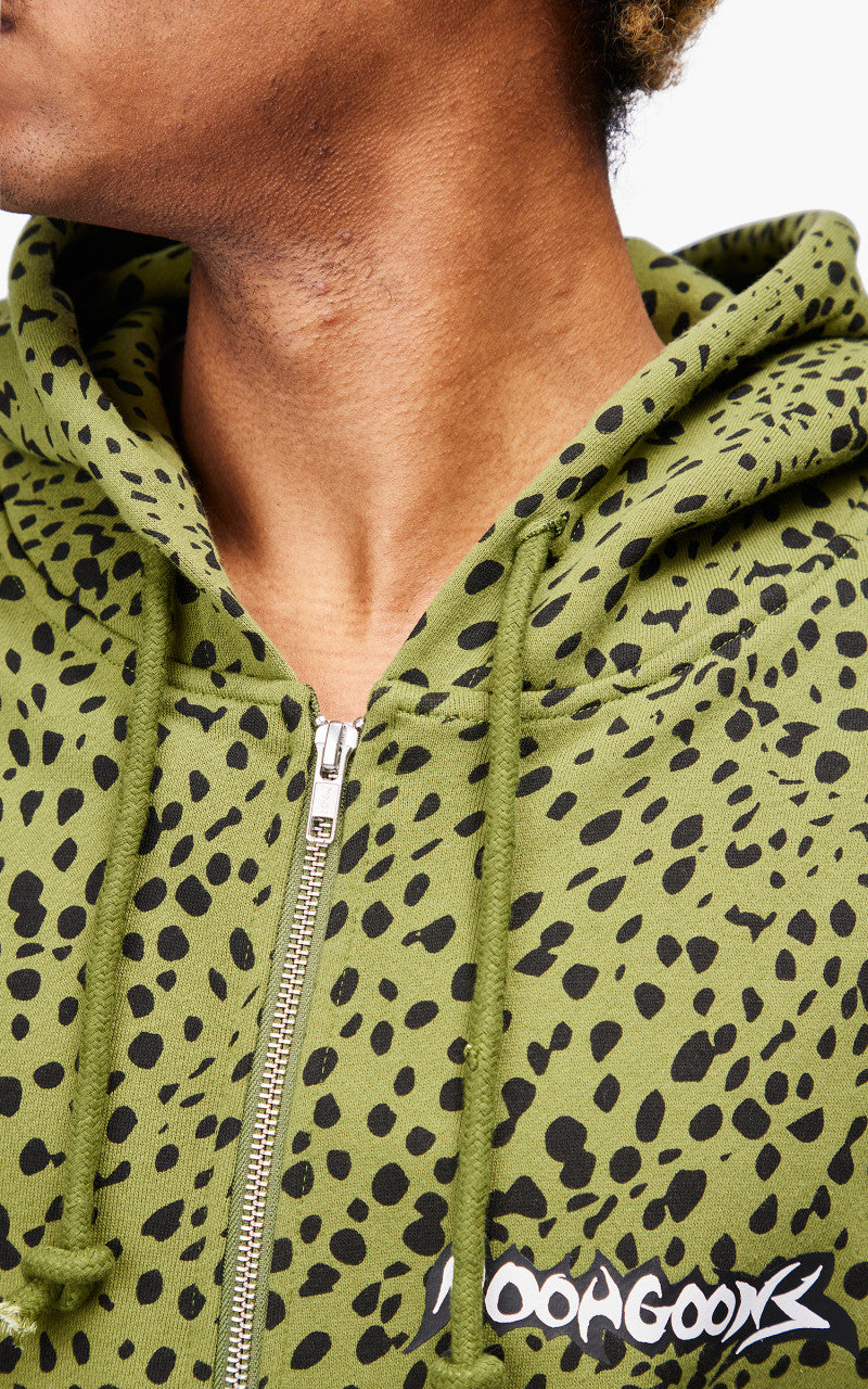 Noon Goons Chit Chat Zip Hoodie Green Leopard