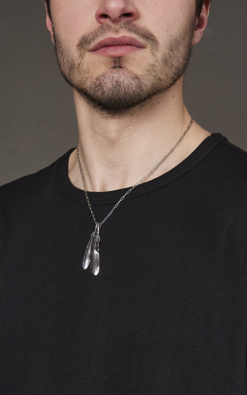 North Works N-532 Necklace 925 Silver Two Feathers