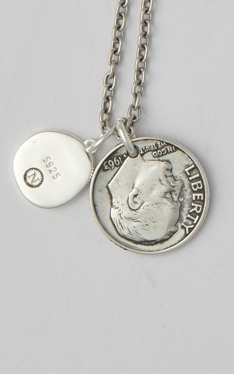 North Works N-645-A Necklace 925 Silver Smile Peace Yellow