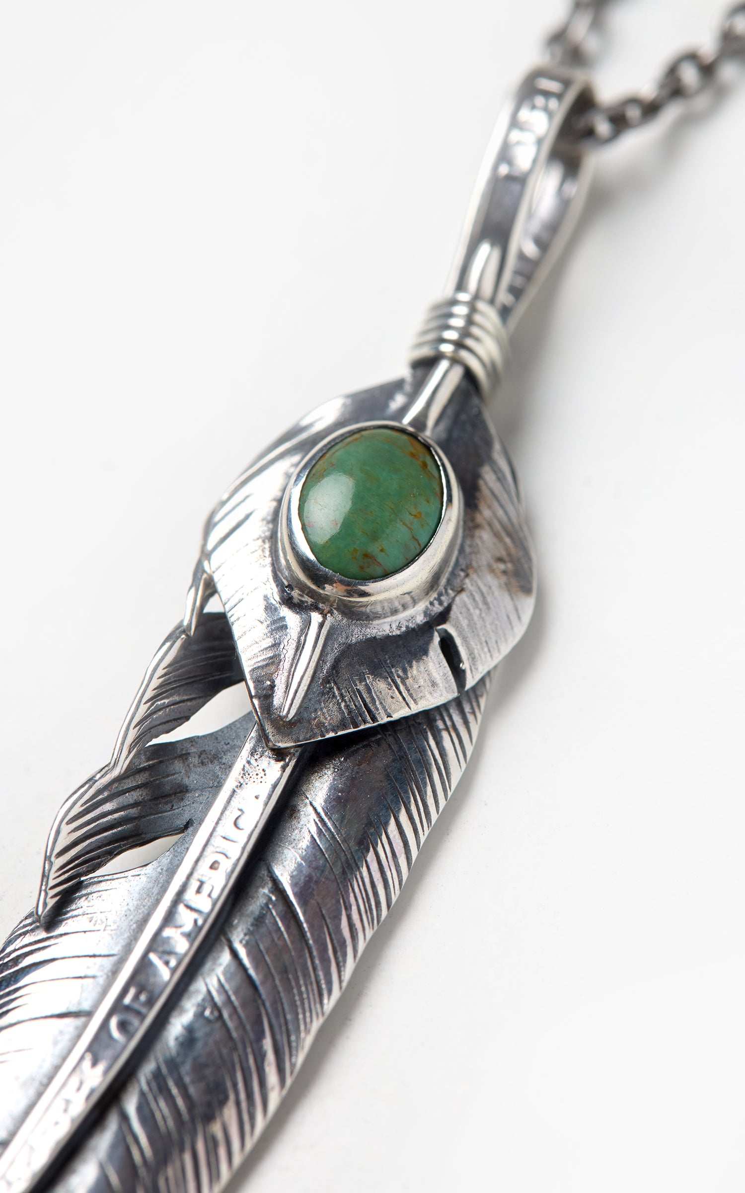 North Works x CULTIZM Necklace 925 Silver Liberty Feather Turquoise