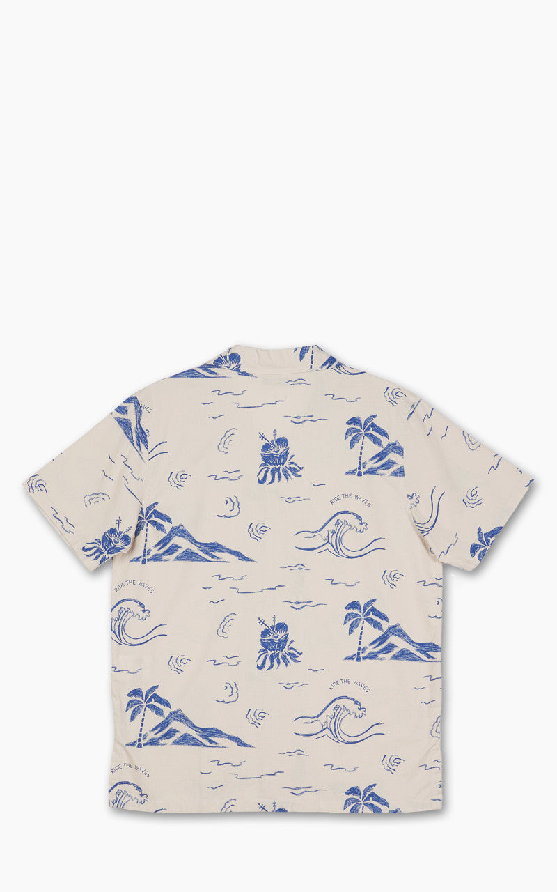 Nudie Jeans Arvid Waves Hawaii Shirt Ecru
